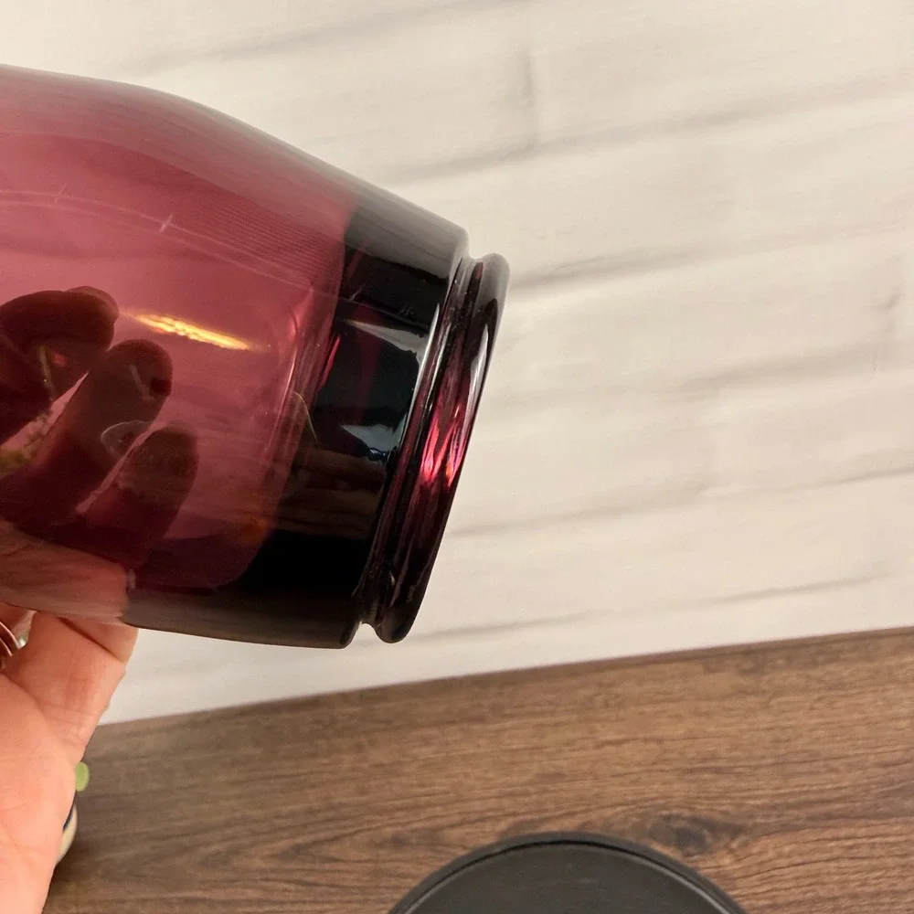 Viking Epic Split Vase Amethyst Purple Art Glass Mid Century MCM